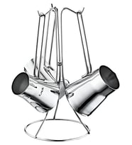OMS 7034 Çelik Cezve Takımı 4 Parça Silver