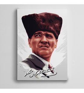Atatürk İmza 2 Kanvas Tablo