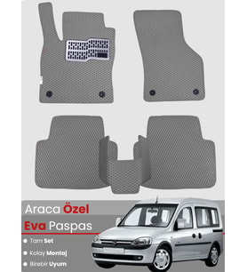 OPEL COMBO (2001-2011) Uyumlu EVA Paspas Tam Set–Araca Özel,Kolay Montaj,Oto Paspas