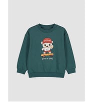 LCW Kids Yeşil Baskılı Erkek Çocuk Sweatshirt