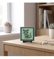 Kedi Temalı Modern Dekoratif Obje, Yaşam Alanınıza Sevimli ve Zarif Bir Dokunuş Katan Tasarım 10x10