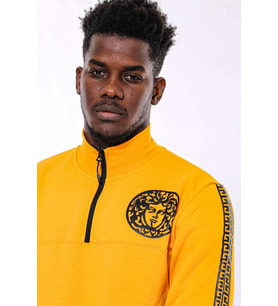 Sarı Fermuarlı Baskılı Sweatshirt - Wessi