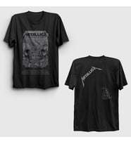 Presmono Unisex Siyah The Black Album Metallica Sırt Baskılı T-Shirt 518047tt