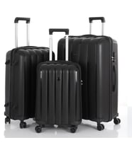 MÇS 3lü Set Kırılmaz Silikon Seyahat Valizi Bavulu V305 Siyah