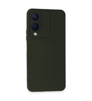 Vivo Y17s Kılıf Nano İçi Kadife Silikon - Koyu Yeşil
