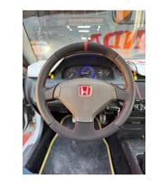 Honda Civic 1992-1995 Araca Özel Direksiyon Kılıfı (Alcantra Nokta Kırmızı Yüzük)