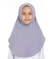 Gri Pratik Hazır Geçmeli Genç Tesettür Bone Sandy Kumaş Düz Hijab 2312_15