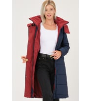 Dewberry Kadın %100 Polyester Kaban Lacivert Z6738 Günlük Dış Giyim, Şehir ve Ofis Stili, Hafta Sonu Kombini