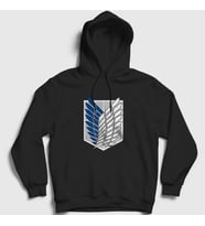 Presmono Unisex Siyah Scout Anime Attack On Titan Kapüşonlu Sweatshirt 124838tt
