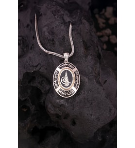 925 Ayar Gümüş Osmanlı Tuğrası Oval Erkek Cevşen Kolye