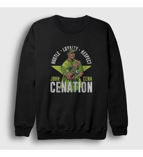 Presmono Unisex Siyah Cenation V2 Güreş Wwe John Cena Sweatshirt 496471tt