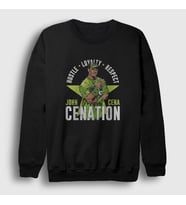 Presmono Unisex Siyah Cenation V2 Güreş Wwe John Cena Sweatshirt 496471tt