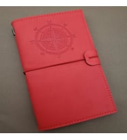 pilelistore Pusula Tasarımlı Kırmızı Deri Defter