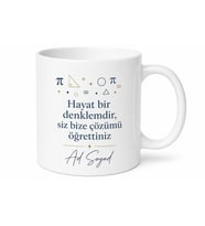 Matematik Öğretmeni İçin Mesajlı Hediyelik Baskılı Kupa Bardak Öğretmen Hediyesi