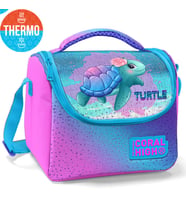 Coral High Kids Açık Pembe Mavi Kaplumbağa Desenli Thermo Beslenme Çantası 11870