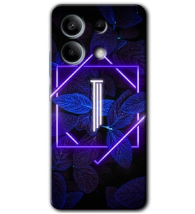 Redmi Note 13 Pro 5G Kılıf HD Desen Baskılı Kılıf - Dark Neon Yaprak I Harfi