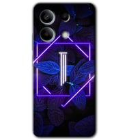 Redmi Note 13 Pro 5G Kılıf HD Desen Baskılı Kılıf - Dark Neon Yaprak I Harfi