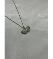 Zirkon Taşlı İncili Açılabilir İstiridye Çelik Kolye Silver Açık Pembe Standart