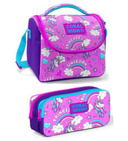 Coral High Pembe Mor Unicorn Kız Çocuk Beslenme Çantası Seti