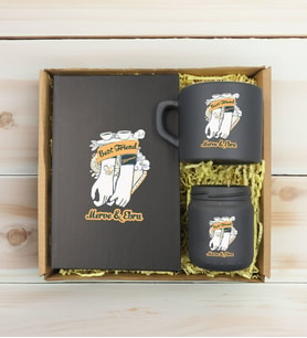 BK Gift Kişiye Özel İsimli DTF Best Friend Temalı Antrasit Defter & Kahve Fincanı & Mum Hediye Seti-4, Arkadaşa Hediye, Doğum Günü Hediyesi