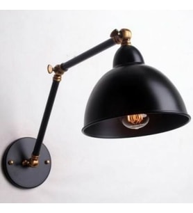 RİOLİGHT VİNTAGE,RUSTİK,RETRO HAREKETKİ BAŞLIK SİYAH METAL AKROBAT DUVAR APLİK