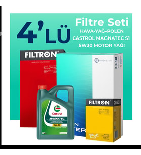 Filtron Alfa Mito 1.3 Dizel Filtre Bakım Seti Castrol Motor Yağlı (2009-2018) 4 Lü