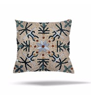 Çiçek Mozaik Kilim Etnik Desen Gizli Fermuarlı Yastık Kılıfı Kırlent Kılıfı Koltuk Yastık Kılıfı  (Çok Renkli)