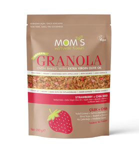 Mom's Natural Foods Çilek+Chia Granola 280 g e