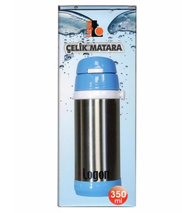 Logon Çelik Pipetli Matara Mavi 350 ml LGI015