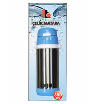 Logon Çelik Pipetli Matara Mavi 350 ml LGI015