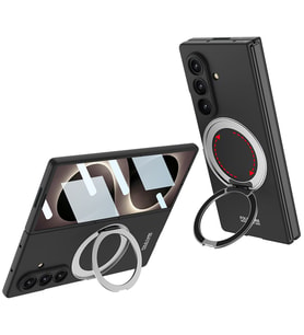 Lexroo Galaxy Z Fold 8 Ultra Kılıf M-safe Şarj Özellikli Kıpta Yüzüklü Kamera Korumalı Kılıf - Siyah