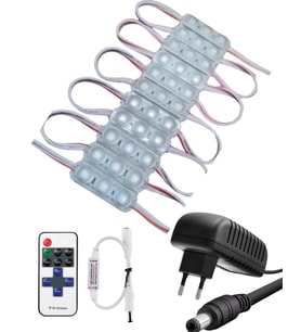 20 Adet 12 Volt 1,5 Watt Mini 3 Lensli Amber SMD Led Modül 12A Tek Renk RF Dimmer 2A Priz Tipi Adapt