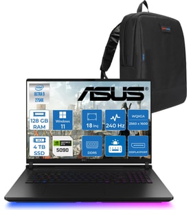 Asus Rog Strix Scar 18 G835LX-SA156 Intel Core Ultra 9 275HX Aı 128GB 4tb SSD 24GB/RTX5090 Gddr7 175W 18" 2.5k 2560 x 1600 240Hz 3ms 1200NITS Windows 11 Home Laptop WSA156H47128G + Zettaçanta