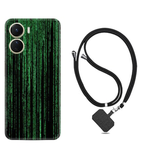 Vivo Y16 Kılıf Resimli Boyun Askılı İpli Desenli Silikon Matrix 1321