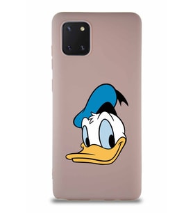 Samsung Galaxy Note 10 Lite Soft Premier Kapak Donald Duck-B Tasarımlı Silikon Kılıf - Pudra (Şeffaf)