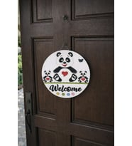 Panda temalı Welcome yazılı kapı süsü no16