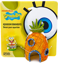 Sünger Bob ve Ananas Evi Akvaryum Süsü 2 Parça Set Tatlı veya Alt Su Tankları için Harika