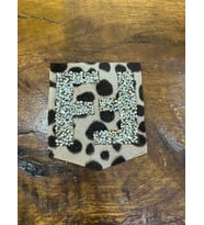 10X8 CM ÜTÜ İLE YAPIŞAN F HARFLİ ARMA DİKİŞ APLİKE CEP ARMA (Kahverengi)
