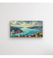 İstanbul Boğaz Manzarası Kanvas Tablo 60x120cm