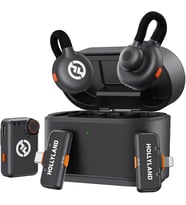 Hollyland Lark M2S Kablosuz Yaka Mikrofonu, Kamera, iPhone, Android, PC için, 300m Menzil, Titanyum Klips, 7g Hafif, Gürültü Engellemeli, 30 Saat Süre, Canlı Yayın Vlog için Yaka Mikrofonu