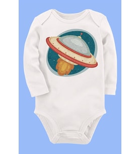 Organik Baskılı Pamuklu Unisex Bebek Body UZUNKOLE7