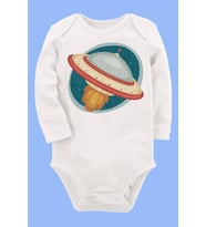 Organik Baskılı Pamuklu Unisex Bebek Body UZUNKOLE7