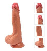 Ultra Gerçekci Ekstra Yumuşak Dokulu Çift Katmanlı 19 Cm Realistik Penis Dildo