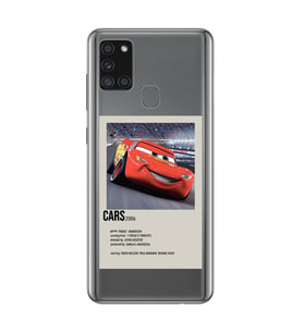 Samsung Galaxy A21S Uyumlu Cars Mcqueen Desenli Şeffaf Telefon Kılıfı