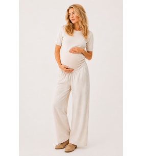 Luvmabelly MYRA8800 – Doğal Keten Yazlık Hamile Pantolonu