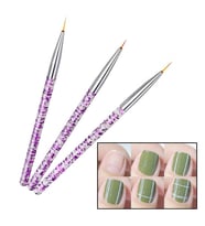 3'lü Tırnak Süsleme Nail Art Fırça Seti
