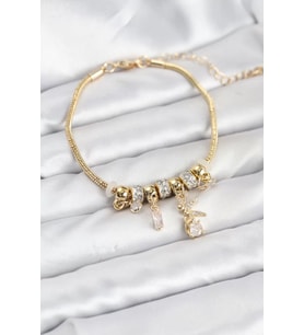 Pirinç Gold Renk Tinkerbell Charmlı Kadın Bileklik - TJ-BB8189