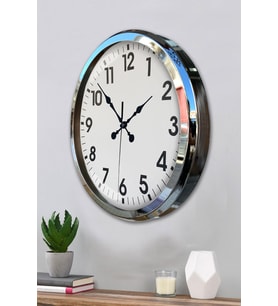 Krom Şıklık 52 Cm Metal Modern Duvar Saat (Standart)