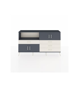 Arges Konsol 2 Raflı 4 Çekmeceli 4 Kapaklı 176x30x99 Antrasit-Antrasit/Aytaşı