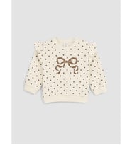 LCW baby Ekru Puantiyeli Kız Bebek Kalın Sweatshirt
